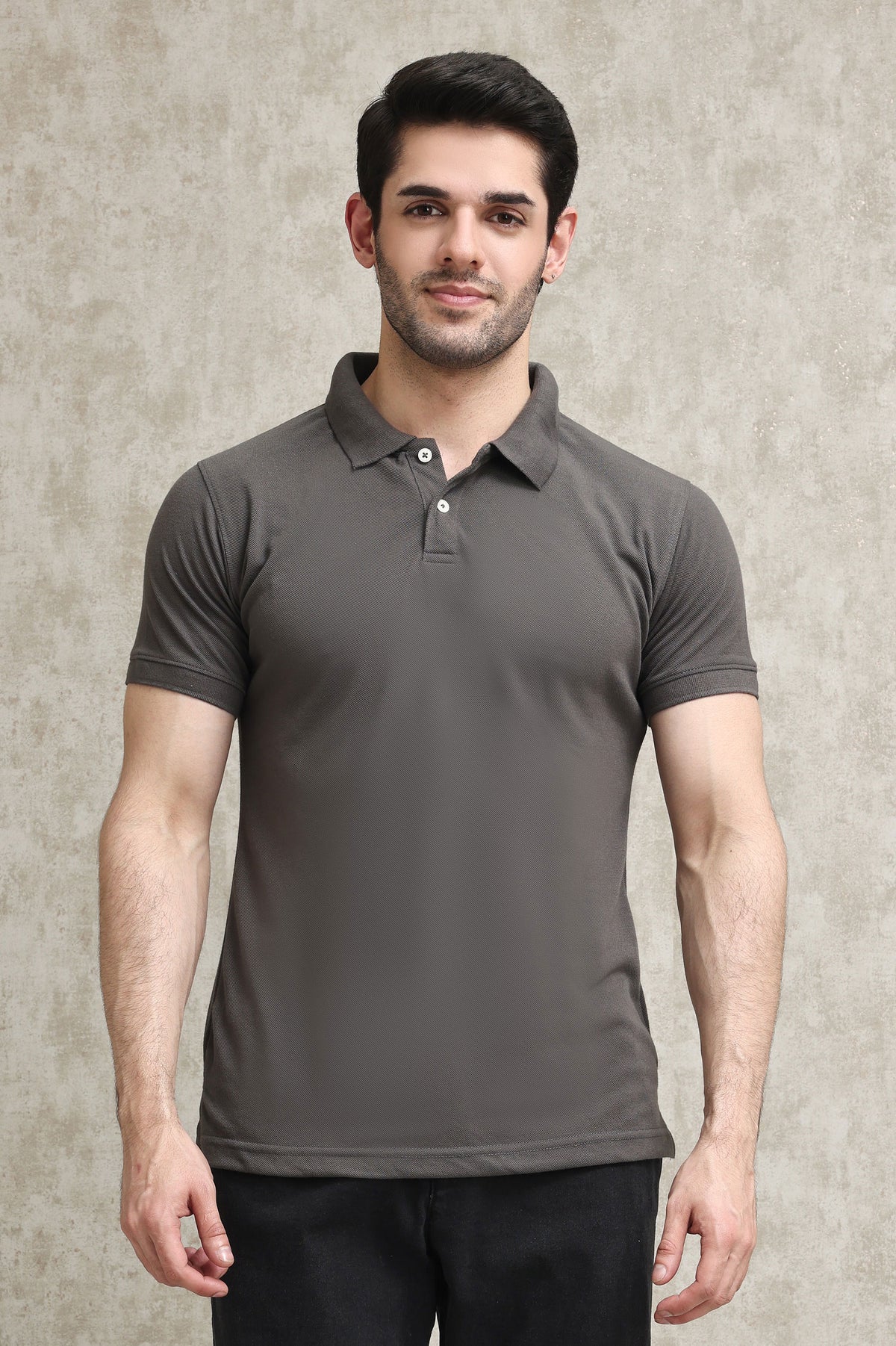 CLASSIC PIQUE COTTON POLO SHIRT-GREY