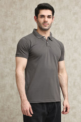 CLASSIC PIQUE COTTON POLO SHIRT-GREY