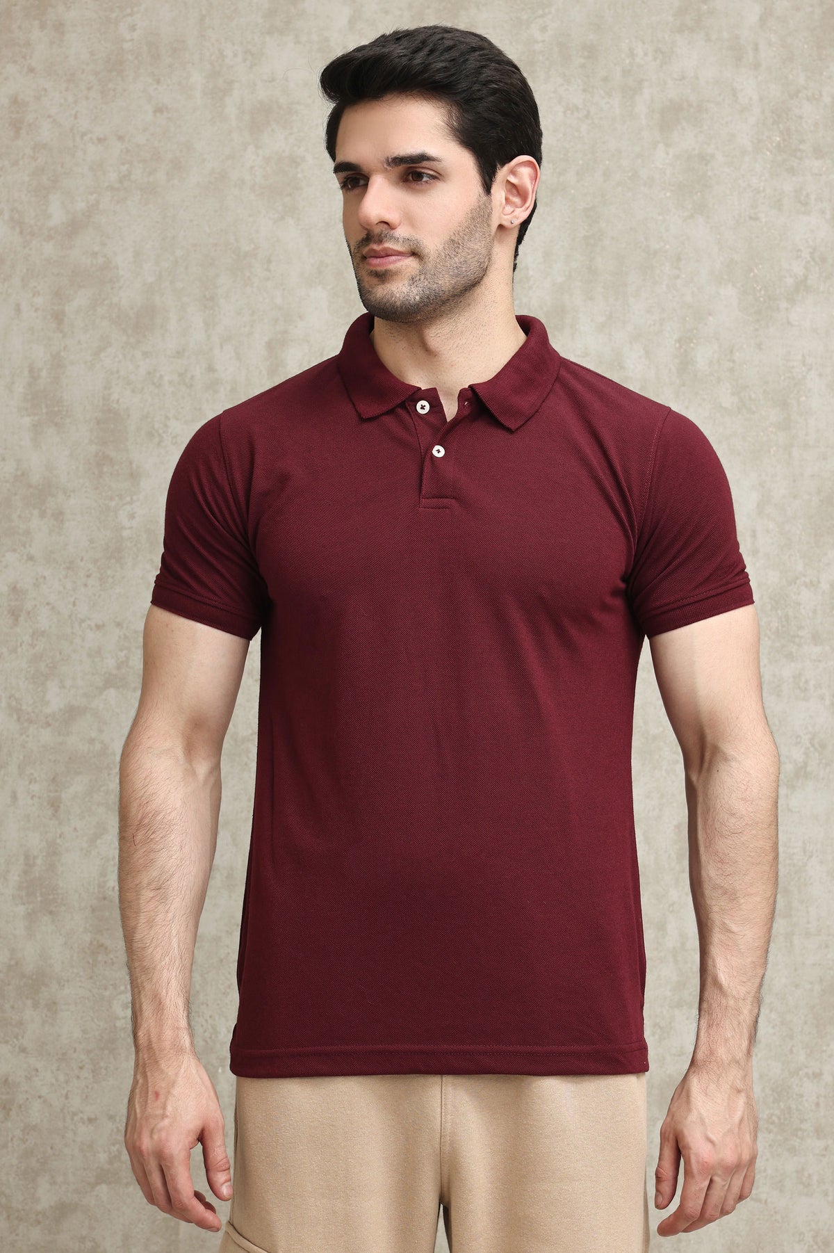 CLASSIC PIQUE COTTON POLO SHIRT-MAROON