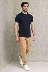 CLASSIC PIQUE COTTON POLO SHIRT-NAVY