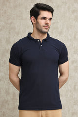 CLASSIC PIQUE COTTON POLO SHIRT-NAVY