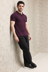 CLASSIC PIQUE COTTON POLO SHIRT-PURPLE