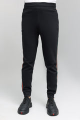 STRIPED PERFORMANCE JOGGER PANTS-BLACK-GREEN-RED