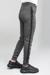 URBAN STRIPE JOGGER PANTS-CHARCOAL-BLACK