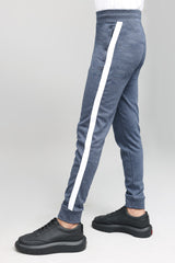 DYNAMIC STRIPE JOGGER PANTS-DENIM-WHITE