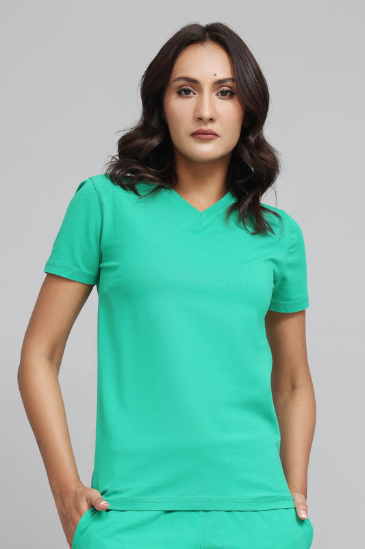 CLASSIC V-NECK TEE-EM-GREEN