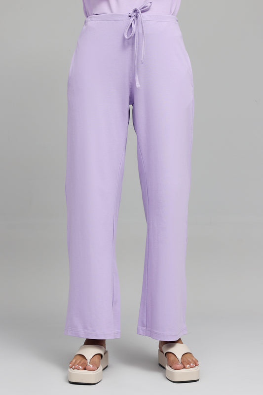 COMFY WIDE-LEG LOUNGE PANTS-LILAC