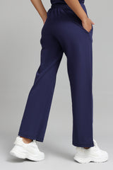 COMFY WIDE-LEG LOUNGE PANTS-NAVY