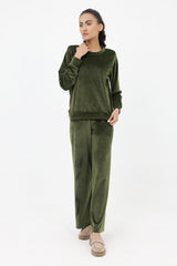 VELOUR SUIT-OLIVE