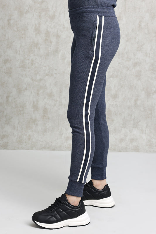 ATHELEISURE STRIPE TROUSER-DENIM