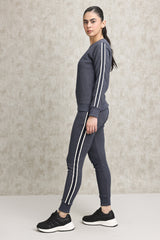 ATHELEISURE STRIPE SWEATSHIRT-DENIM