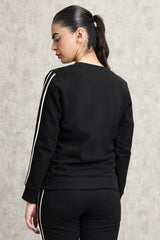 ATHELEISURE STRIPE SWEATSHIRT-BLACK