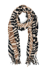 ZEBRA STRIPE FRINGE SCARF