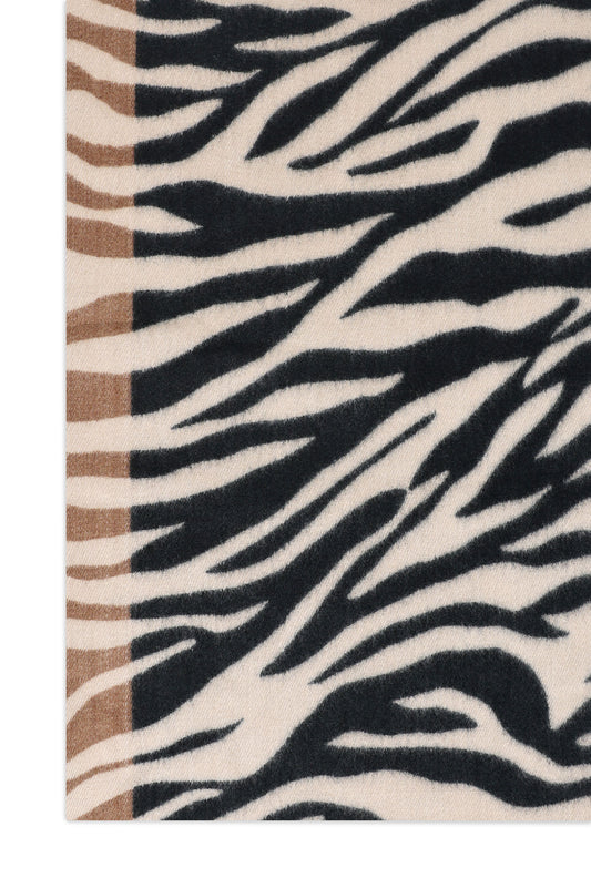 ZEBRA STRIPE FRINGE SCARF