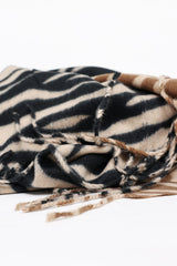 ZEBRA STRIPE FRINGE SCARF