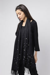 BEADED SHAWL-BLACK