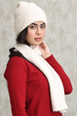 WARM WOOLEN BEANIE AND SCARF DUO