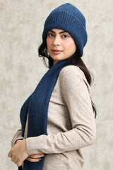 WARM WOOLEN BEANIE AND SCARF DUO