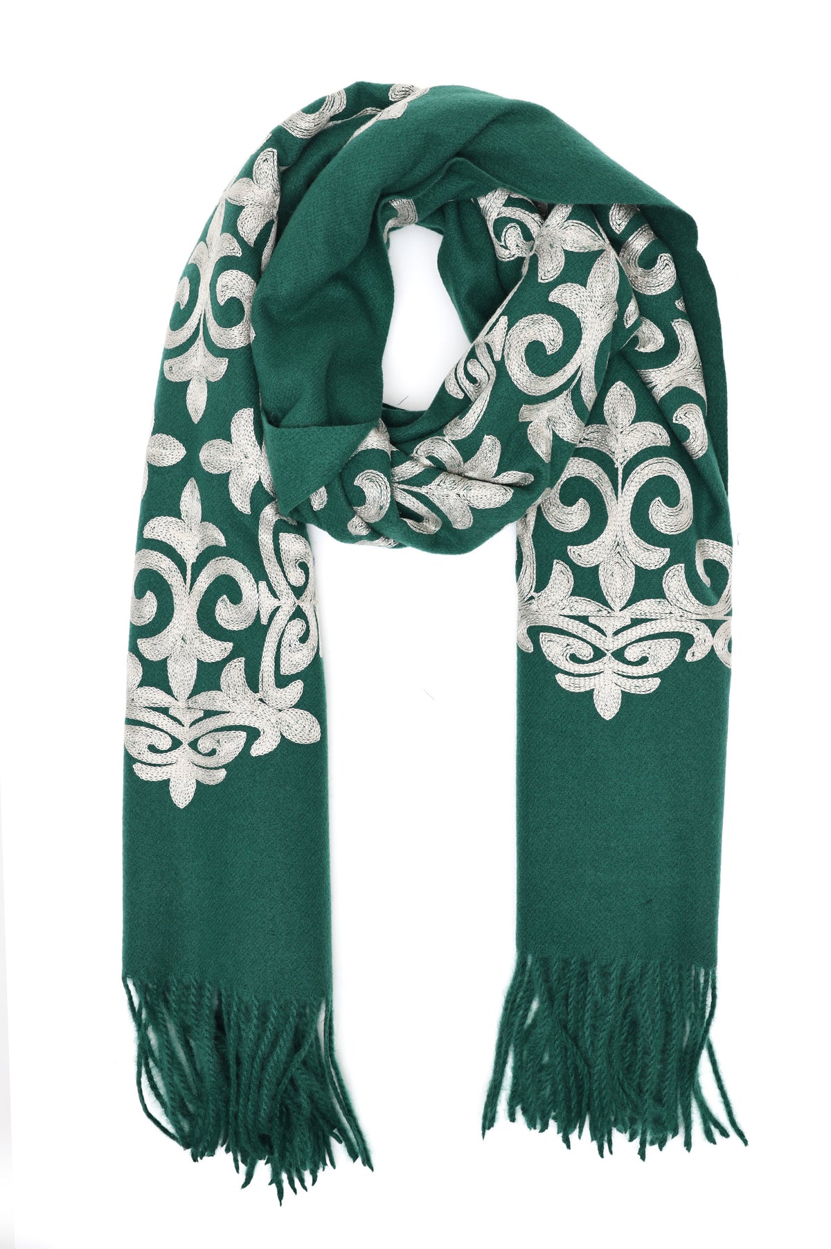 BAROQUE PATTERN EMBROIDERED SCARF