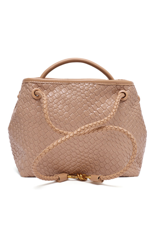 Woven Texture Handbag-Khaki