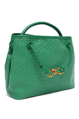 Woven Texture Handbag-Green