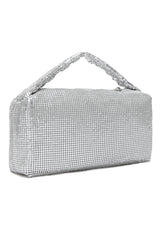 Mesh Evening Clutch-Silver