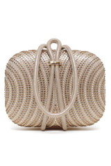 RADIANT KNOT RHINESTONE CLUTCH-GOLD