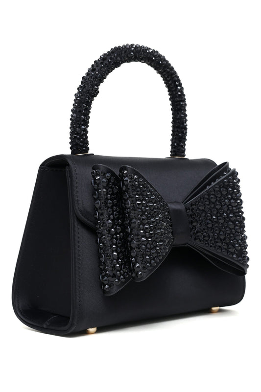 SPARKLE BOW HANDBAG-BLACK