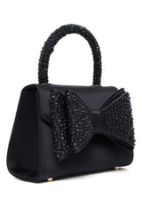 SPARKLE BOW HANDBAG-BLACK