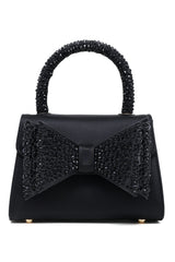 SPARKLE BOW HANDBAG-BLACK