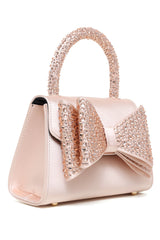 SPARKLE BOW HANDBAG-CHAMPAGNE