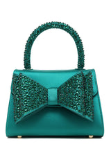 SPARKLE BOW HANDBAG-GREEN