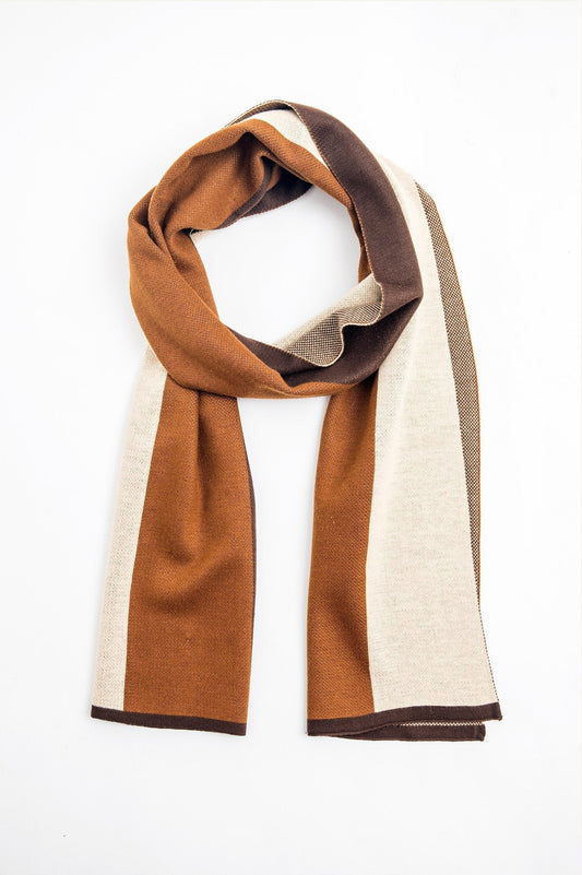 MONOCHROME SCARF-BEIGE-BROWN