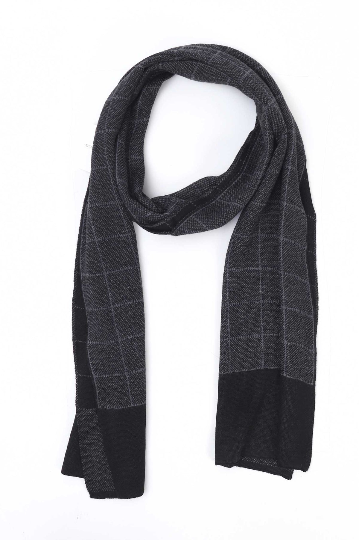 PRINTED SCARF-GREY