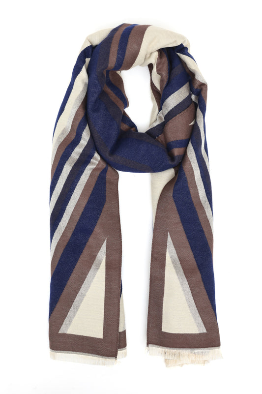 LINEAR LUXE SCARF-NAVY