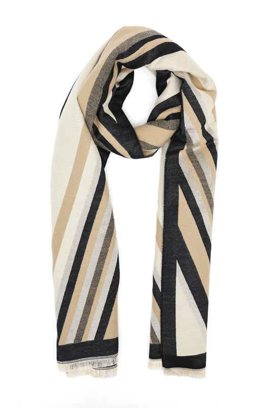 LINEAR LUXE SCARF-BEIGE