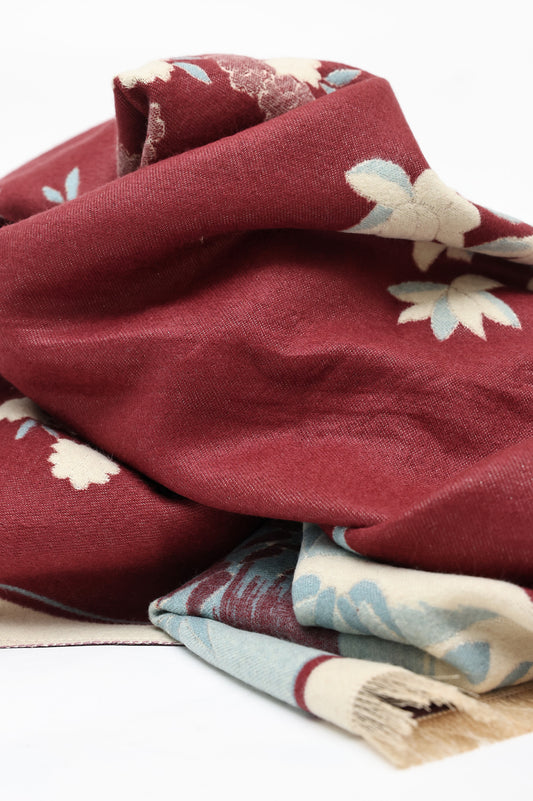 HERITAGE BLOOM WRAP-MAROON