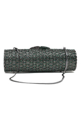 Crystal-Encrusted Evening Clutch-Green