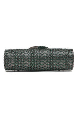 Crystal-Encrusted Evening Clutch-Green