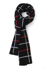 CHECKERED SCARF-BLACK-GREY