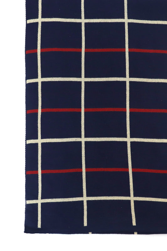 CHECKERED SCARF-NAVY