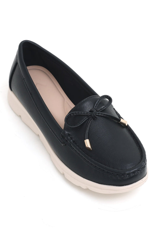 SLIPONS WITH BOW TASSEL-BLACK