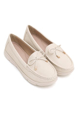 SLIPONS WITH BOW TASSEL-BEIGE