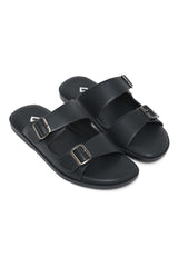 BOLD STRIDE LUXE BUCKLE SANDAL-BLACK