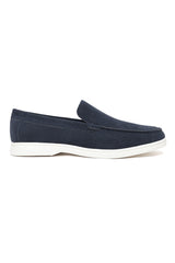 CLASSIC SUEDE SLIP-ON LOAFERS-NAVY