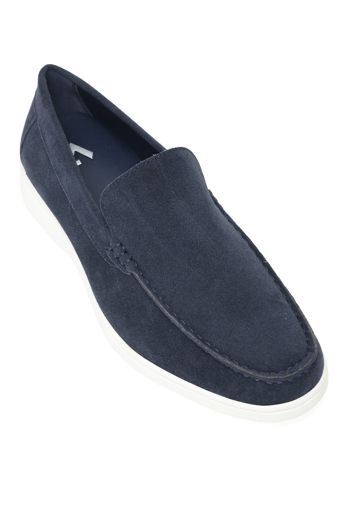 CLASSIC SUEDE SLIP-ON LOAFERS-NAVY