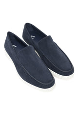 CLASSIC SUEDE SLIP-ON LOAFERS-NAVY