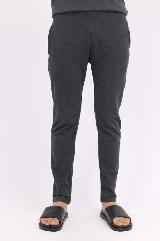 DELICATE COTTON TROUSER-CHARCOAL