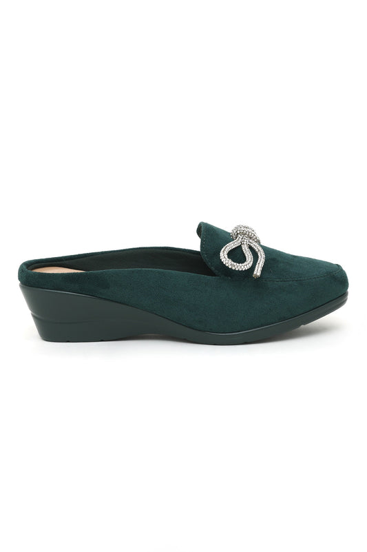 ALMAS SUEDE MULES-GREEN