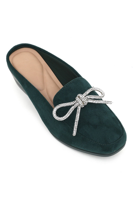 ALMAS SUEDE MULES-GREEN